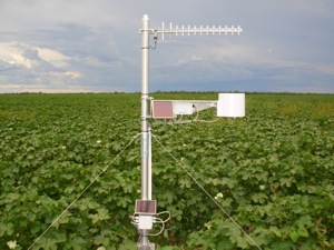 Stazione di misurazione iMETOS®cp con sensori di umidità del suolo forniti da Decagon Devices