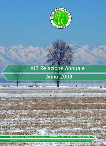 La copertina della Relazione annuale 2008