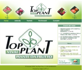 La homepage del nuovo sito di Top Plant