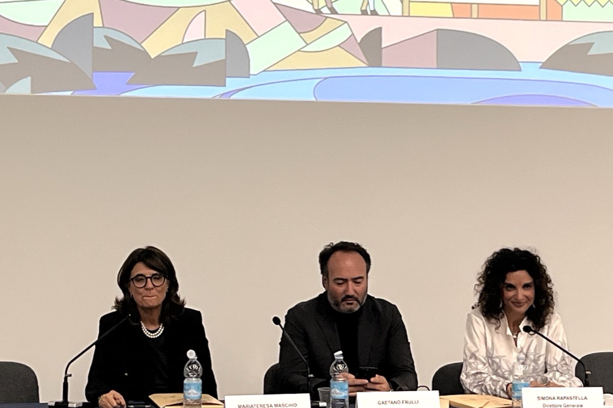 Un momento della conferenza stampa di apertura di Agrilevante 2025. Da sinistra: Maria Teresa Maschio, Gaetano Frulli e Simona Rapastella