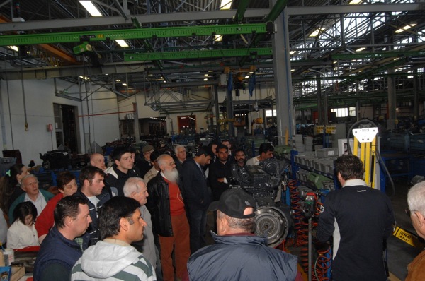 Un momento della visita allo stabilimento Argo Tractors di Fabbrico (Re)