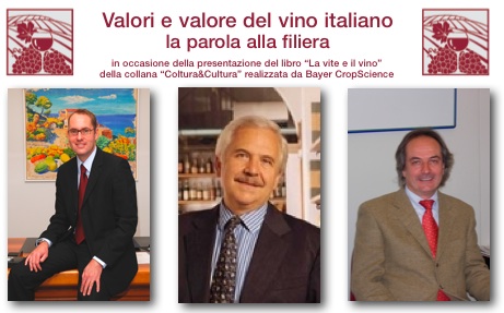 Nella foto, da sinistra: Frank Terhorst, Bayer CropScience; Federico Castellucci, Oiv; Renzo Angelini, Bayer CropScience