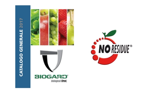 Nuovo catalogo Biogard e, a fianco, il logo 'No Residue'