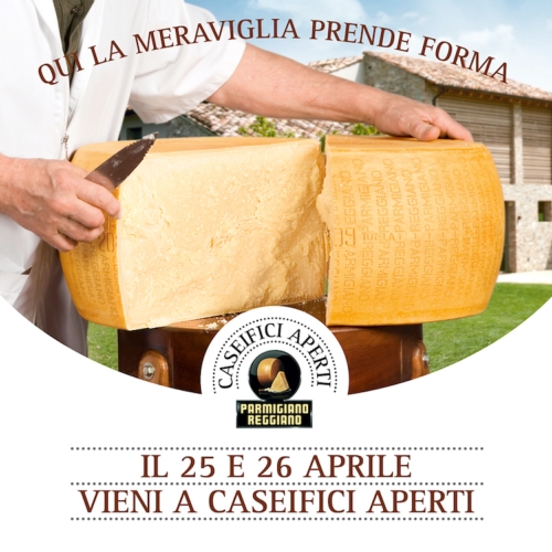 Appuntamento sabato 25 e domenica 26 aprile nella zona di produzione del Parmigiano Reggiano