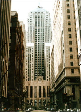 Una foto del CBOT - Chicago Board of Trade, la borsa merci di Chicago, dove vengono quotati i future delle principali commodities