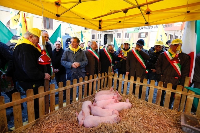 Roma, protesta Coldiretti in piazza Montecitorio