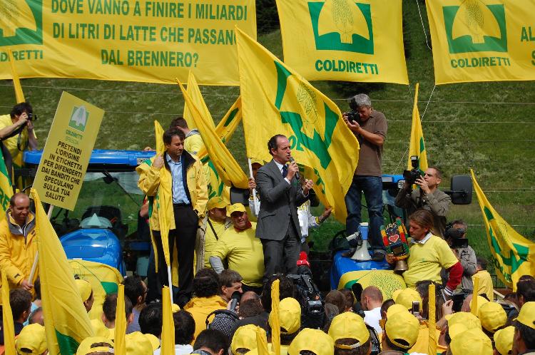 Un'immagine della manifestazione al Brennero