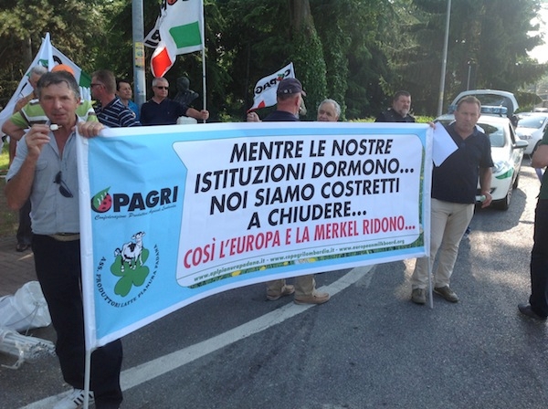 Mantova, la protesta di Copagri Lombardia e Piemonte