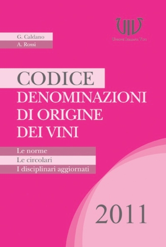 La copertina del Codice denominazioni di origine dei vini
