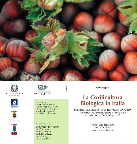 La copertina dell'invito al convegno sul nocciolo in agricoltura biologica