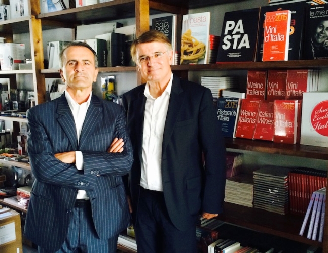 Da sinistra: Paolo Cuccia, presidente Gambero Rosso, e Renzo Piraccini, presidente Cesena Fiera