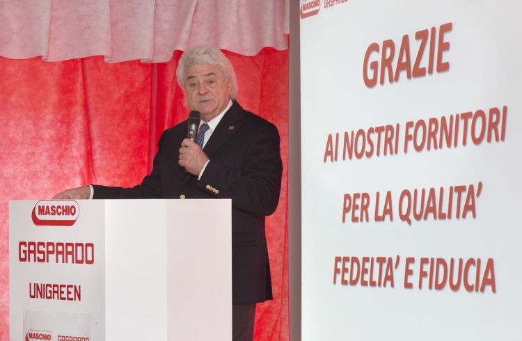 Il presidente Egidio Maschio in occasione dell'incontro con i fornitori del Gruppo