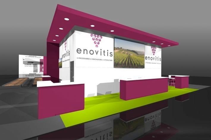 Il rendering dello stand di Enovitis a Fieragricola 2016