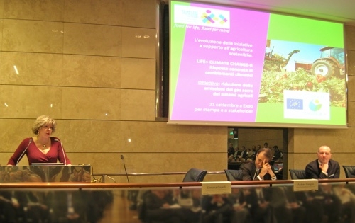 L'intervento dell'assessore all'Agricoltura, Simona Caselli, alla presentazione delle iniziative che si svolgeranno in Expo e che avranno come protagonista l'Emilia Romagna