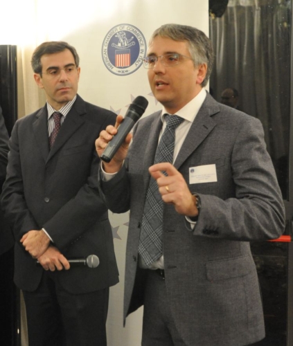 Da sinistra, Simone Crolla consigliere delegato AmCham e Francesco Quaranta, ad Laverda 