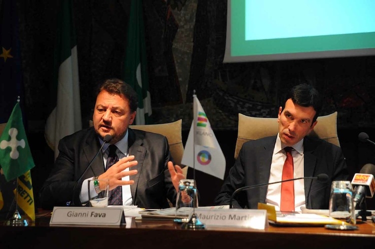 L'assessore regionale all'Agricoltura della Lombardia, Gianni Fava, e il ministro delle Politiche agricole, Maurizio Martina