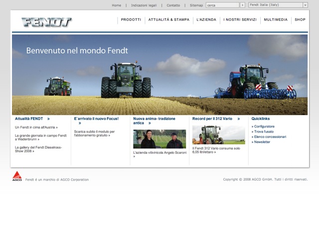 Il nuovo sito web di Fendt, navigazione migliorata, ora facile ed immediata www.fendt.it