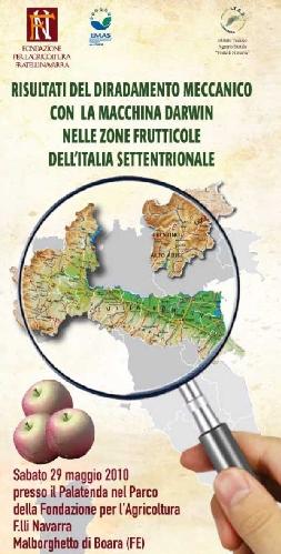 Convegno 'Risultati del diradamento meccanico con la macchina Darwin nelle zone frutticole dell'Italia settentrionale'