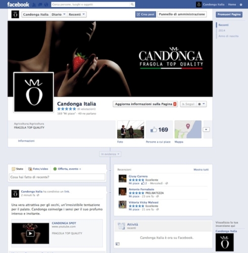 La pagina di Facebook di Candonga