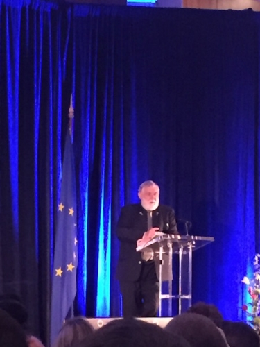 L'ex commissario europeo all’Agricoltura Franz Fischer durante il suo intervento a Cork