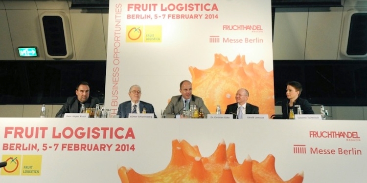 Un momento della conferenza di presentazione di Fruit Logistica 2014