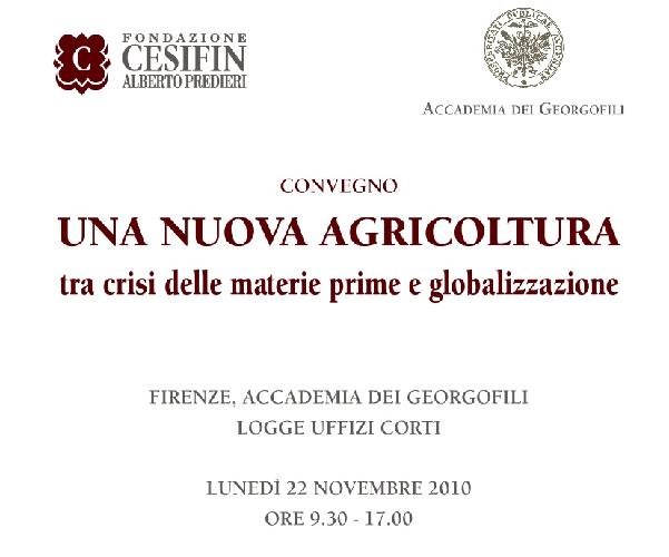 Una nuova agricoltura, tra crisi delle materie prime e globalizzazione