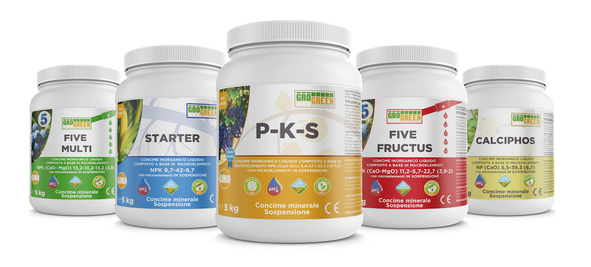 Grogreen Five combina in un unico formulato i 5 principali elementi fertilizzanti