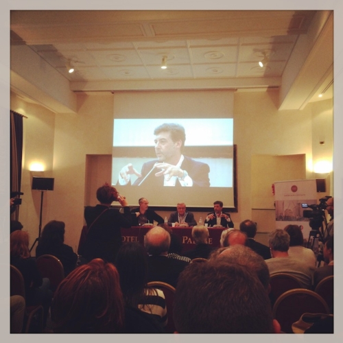 L'intervento di Mario Guidi, presidente Confagricoltura, durante il Festival Internazionale del Giornalismo