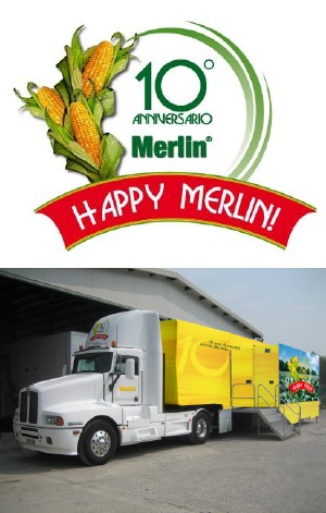 Il logo 'Happy Merlin' e il Truck che viaggerà nelle aree maidicole italiane