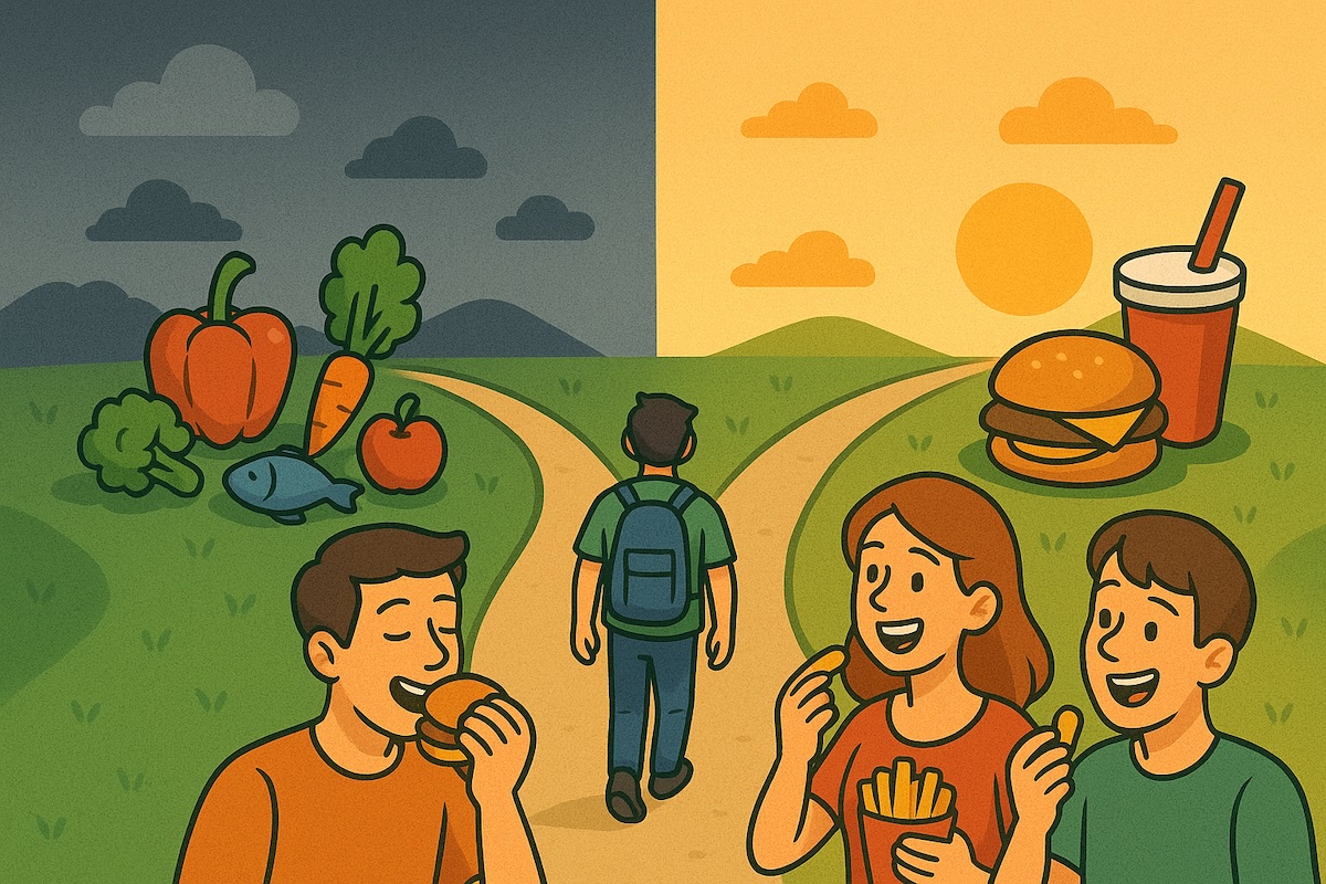 La scelta tra cibo sano e junk food riflette un fenomeno in crescita: i deserti alimentari spingono verso opzioni poco salutari, soprattutto nelle fasce più vulnerabili (Foto di archivio)