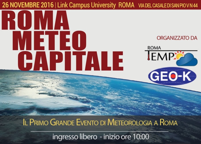 Roma Meteo Capitale: il 26 novembre la prima giornata della meteorologia. Ingresso libero