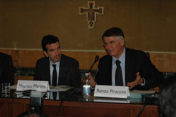 Il ministro Maurizio Martina e il presidente di Cesena Fiera Renzo Piraccini