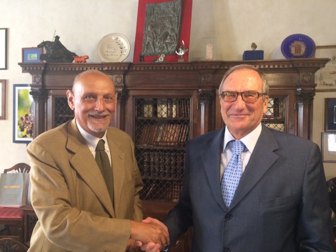 Da sinistra: il presidente dell'Accademia dei Georgofili Giampiero Maracchi e Cesare Ponti, vicepresidente di Federalimentare con delega per lo Sviluppo economico