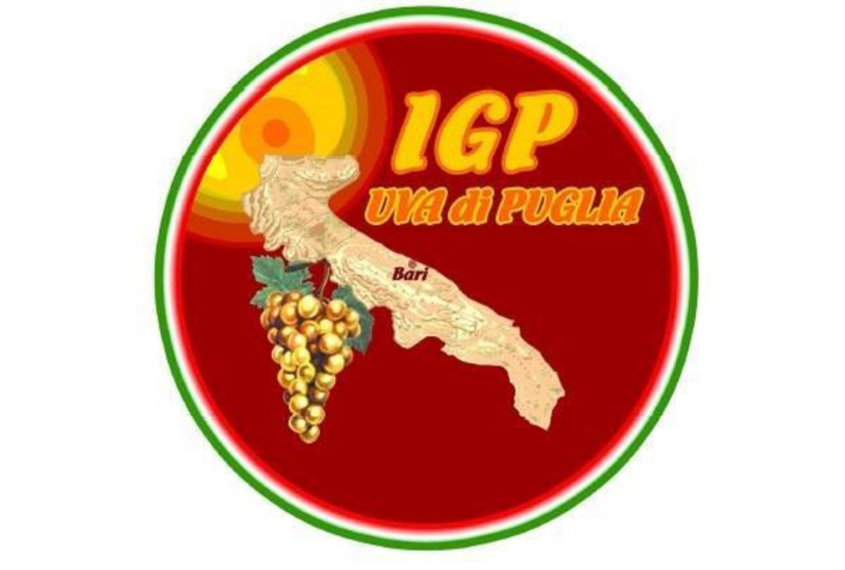 In foto, il marchio dell'Uva di Puglia Igp