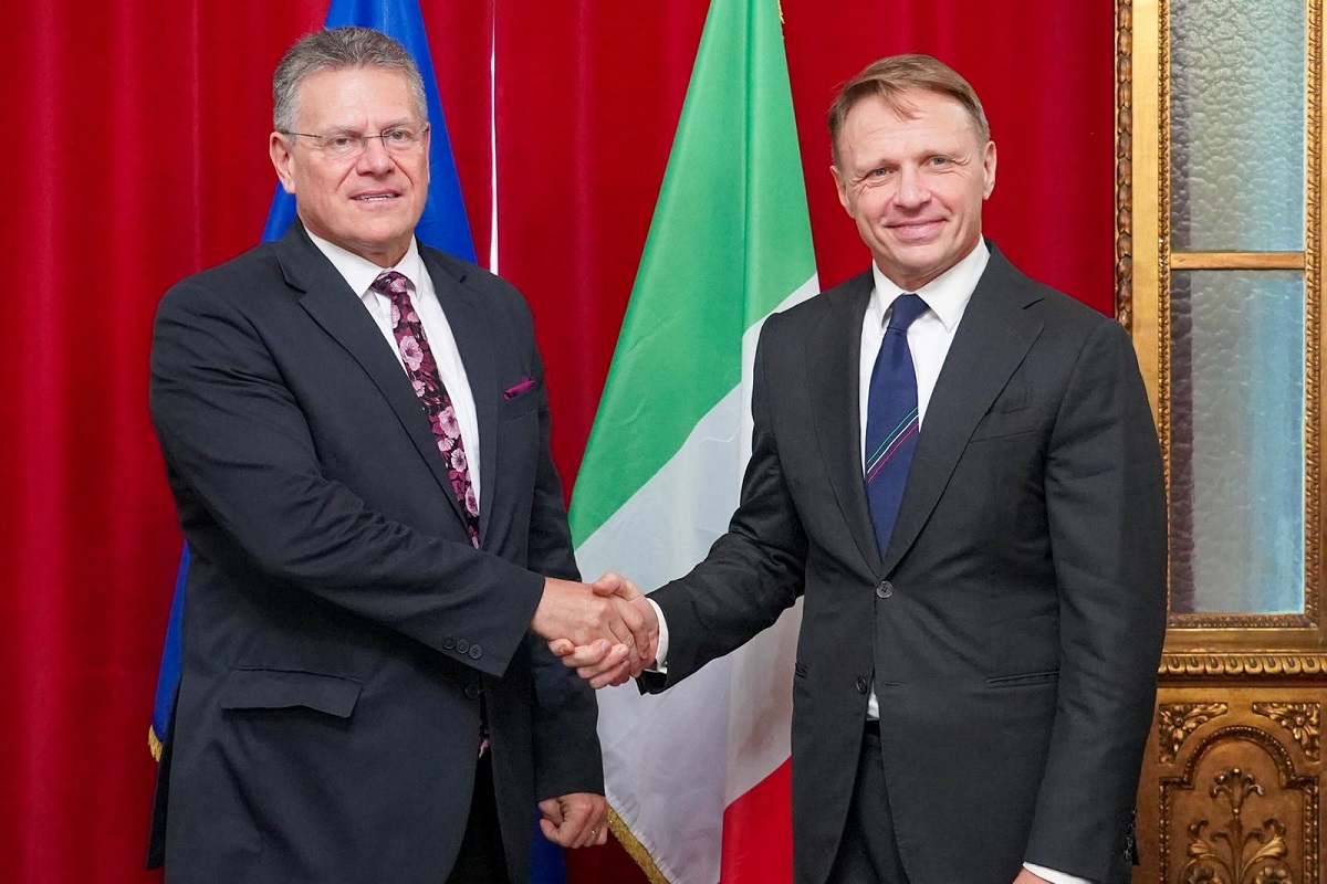 Maroš Šefcovic e Francesco Lollobrigida