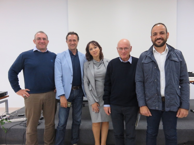 Da sinistra i relatori: Mauro Coatti, Sergio Ruffo, Tiziana Sarnari, Mario Colapietra e Giacomo Purromuto