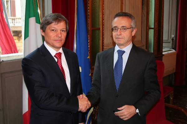 Dacian Ciolos con il ministro Mario Catania