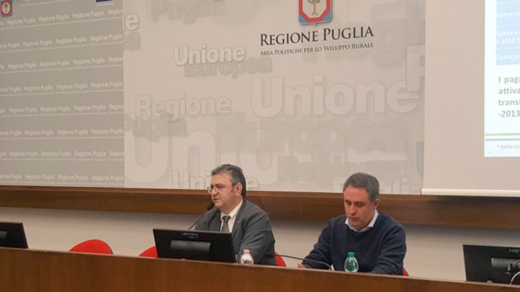Gianluca Nardone e Leonardo Di Gioia ieri in conferenza stampa: in ritardo i pagamenti sulle misure a superficie