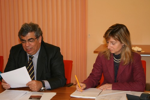 Da sinistra Pietro Pagliuca e Maria Cristina Rocchi, direttore e presidente del Consorzio agrario di Siena e Arezzo