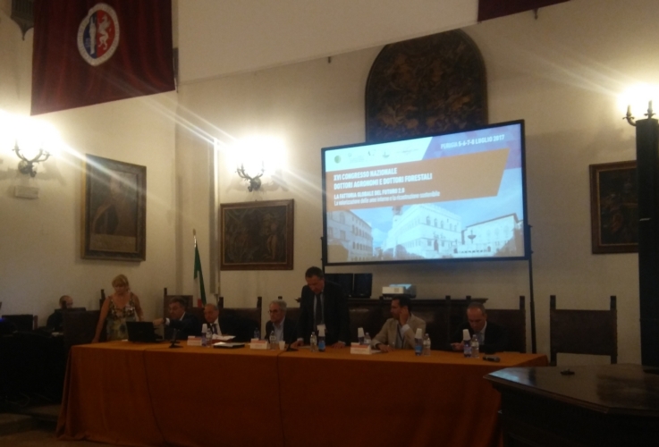 Un momento della cerimonia di premiazione nell'aula magna del dipartimento di Scienze agrarie a Perugia