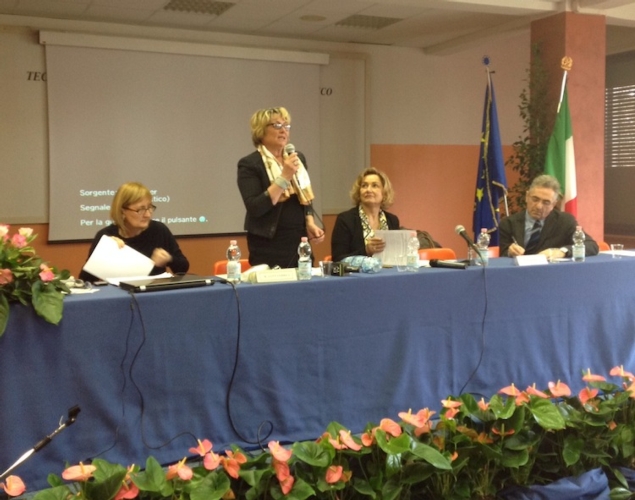 Da sinistra Elisabetta Marchetti (assessore Comune Imola), Ruenza Santandrea, Benedetta Borini e Tiberio Rabboni