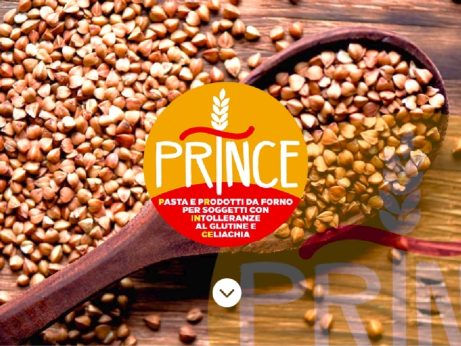 La home page del sito del progetto con il logo messo sopra dei semi di grano saraceno