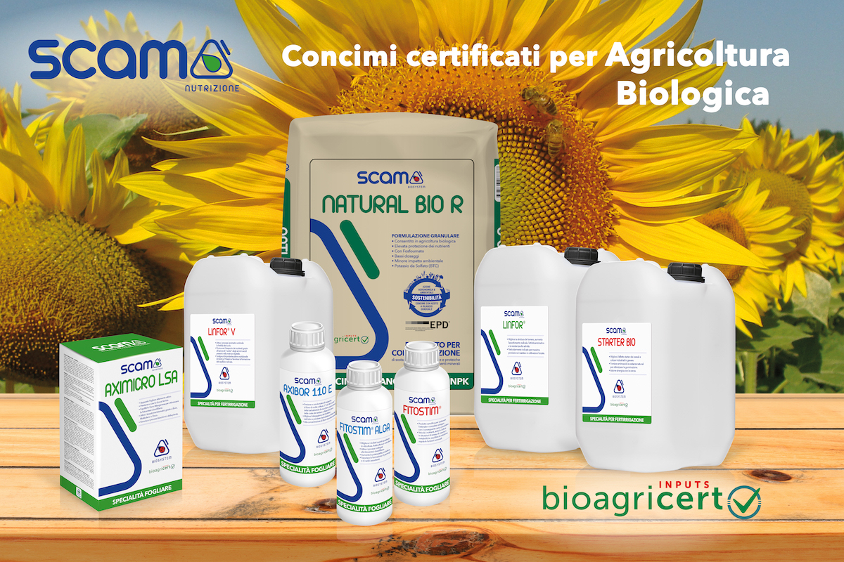 Concimi certificati per agricoltura biologica di Scam