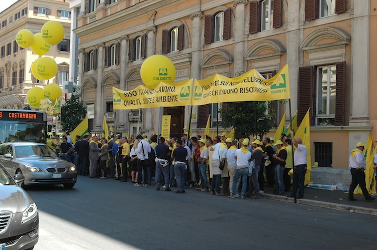 Roma, manifestazione di Coldiretti a difesa del riso italiano