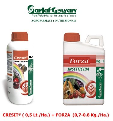 Cresit+Forza , un ovicida-larvicida /regolatore di crescita) e un adulticida-larvicida (piretroide)