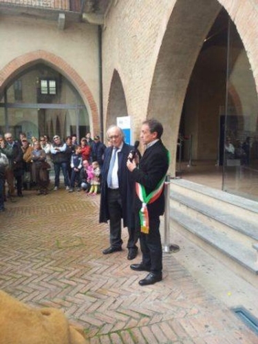 Inaugurazio con il sindaco di Abbiategrasso, Pierluigi Arrara, e con Fabrizio Castoldi, presidente Bcs