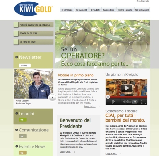 Consorzio KiwiGold, il nuovo sito è on-line
