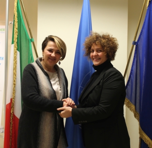 A destra Sara Roversi, fondatrice del Future food institute e a sinistra Diana Battaggia, direttrice di Unido Itpo Italy