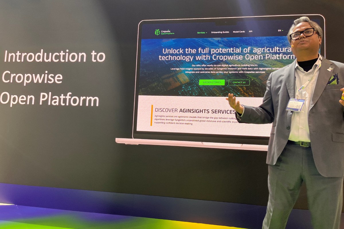 Feroz Sheikh, chief Information and Digital Officer del Gruppo Syngenta durante l'evento organizzato da Syngenta ad Agritechnica 2025