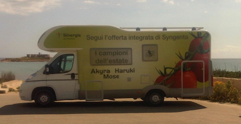 Il camper utilizzato da Syngenta in Sicilia